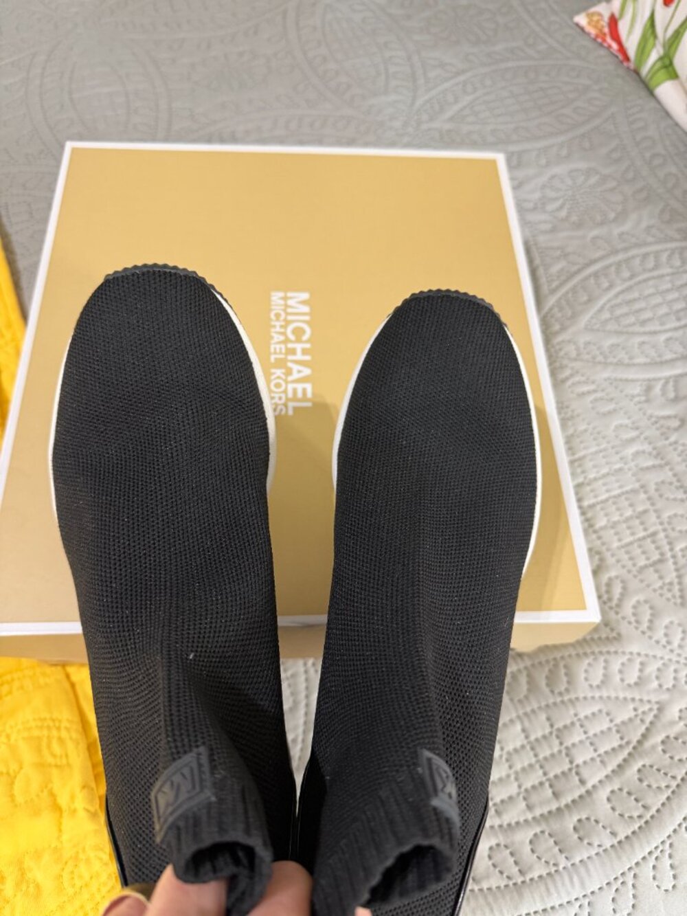 Michael Kors Skyler Wedge Bootie Sock Sneakers - Picture 2 of 6